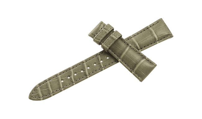 22mm Light Green Crocodile Leather Strap