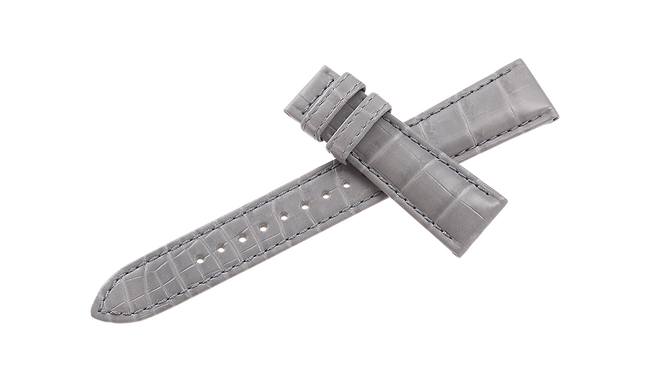 XGL01320 - 20mm Light Grey Crocodile Leather Strap